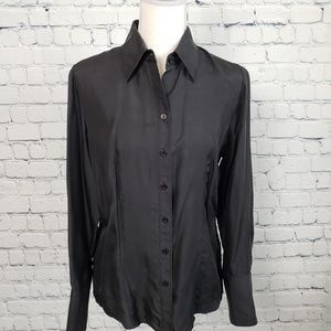 Ann Taylor Black Button Down Blouse